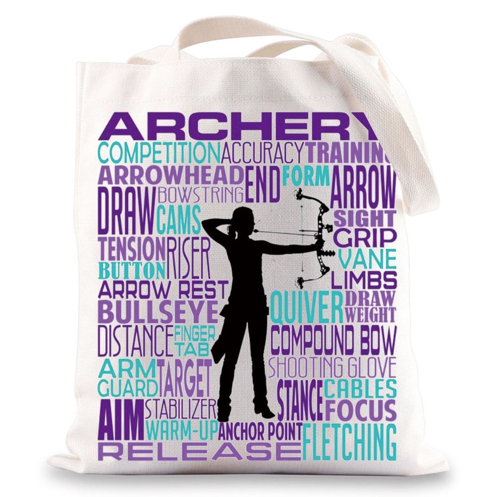 Archer Canvas Tote Bag Archery Lovers Gifts Archer Shoulder Bag Archer Bow ^_^